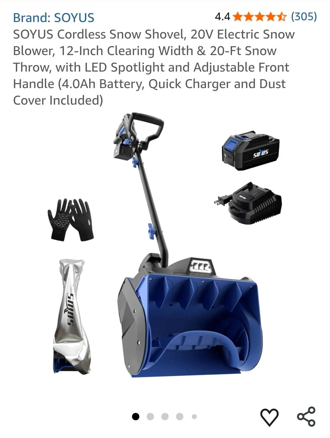 SOYUS Cordless Snow Shovel