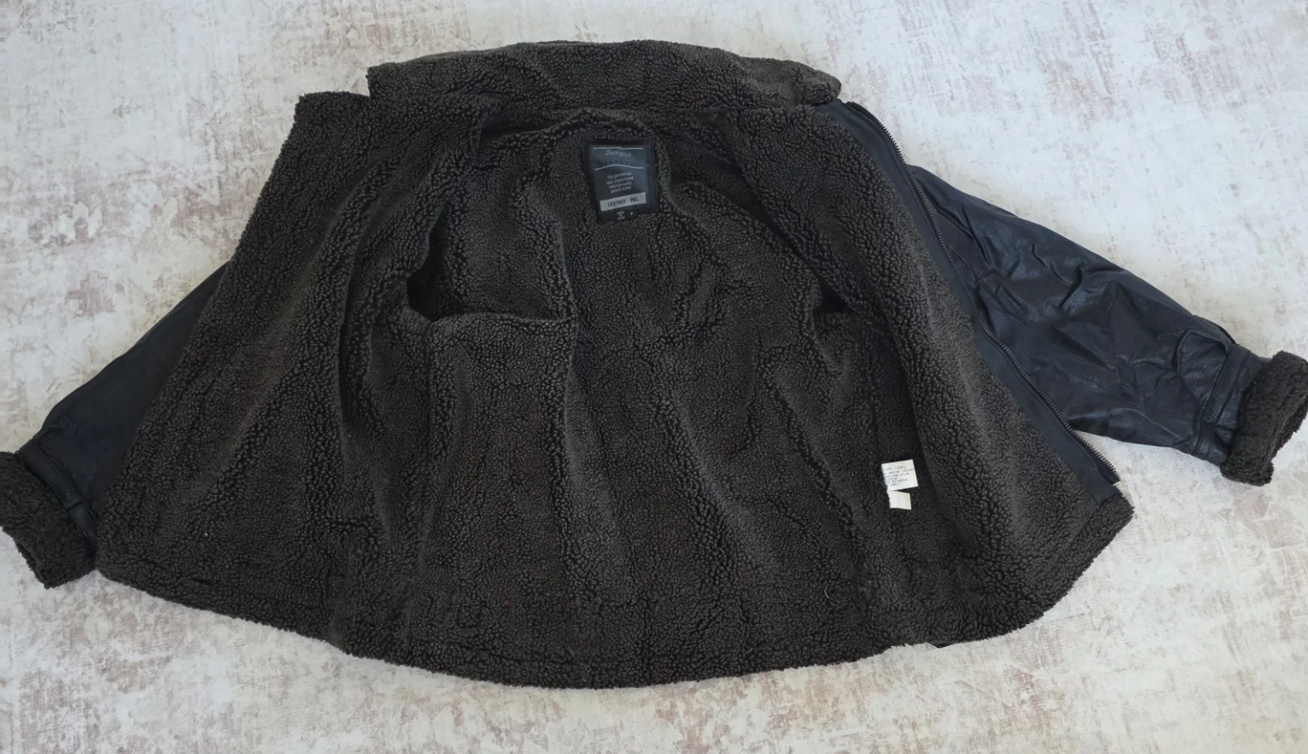 Sergio Vaducci Men's Genuine Leather Shearling Lined Jacket - photo 2