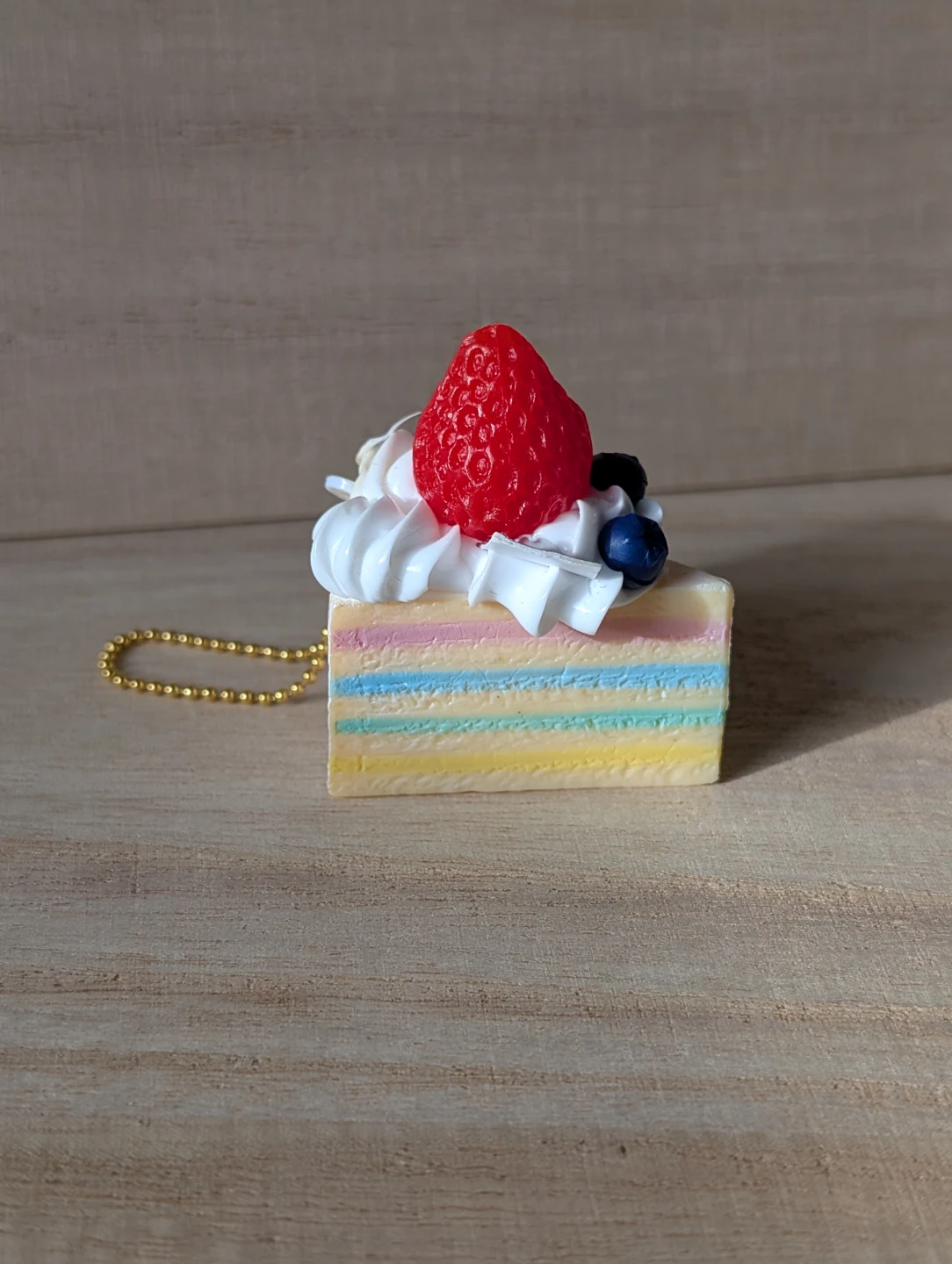 Rainbow Cake Slice Charm with Strawberry and Blueberries - photo 2