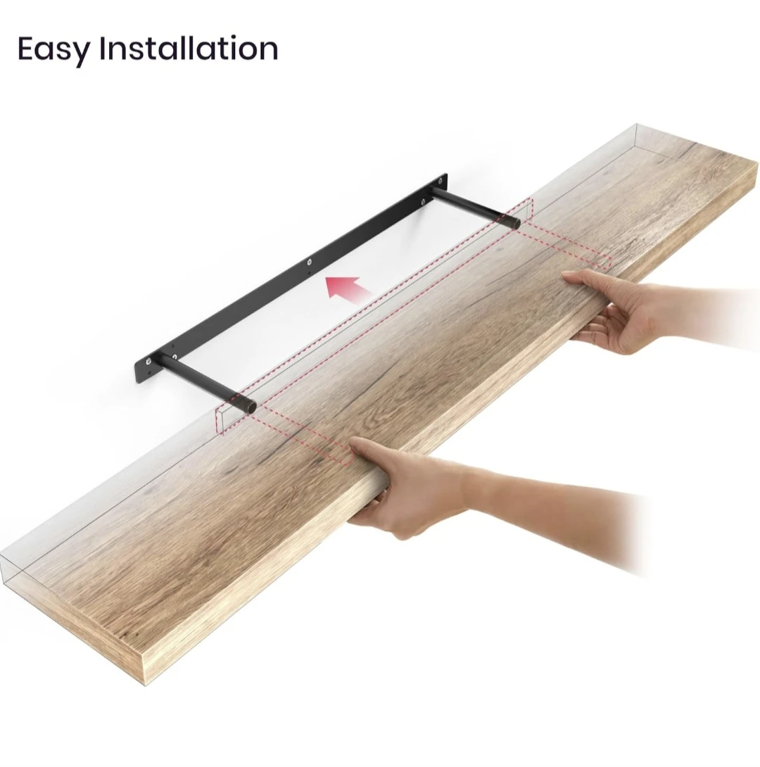 Floating Wall Shelf (2pk) - Oak Finish - photo 4