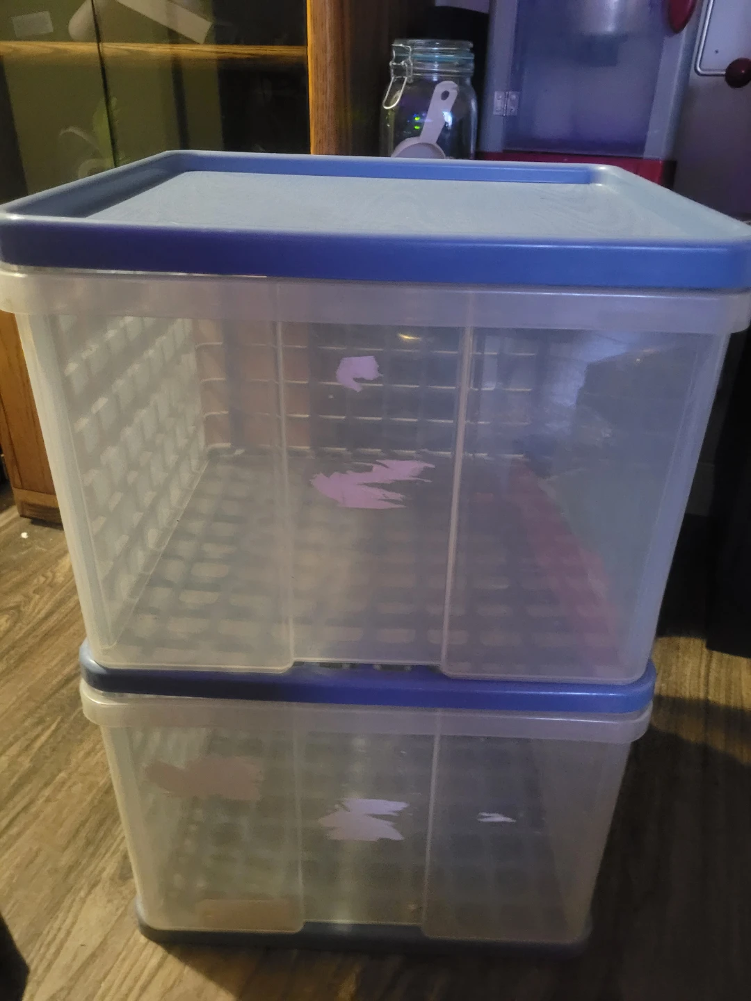 Plastic storage drawers