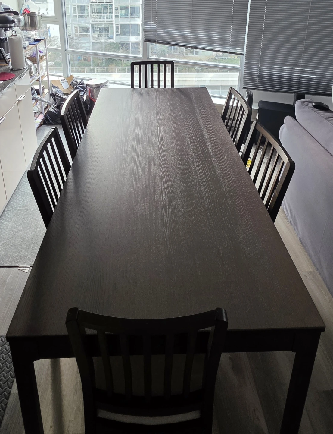 IKEA Extendable Long Dining Table and 6 Chairs - photo 2