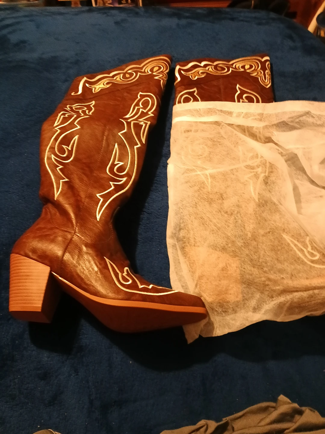 Brown Embroidered Cowboy Boots