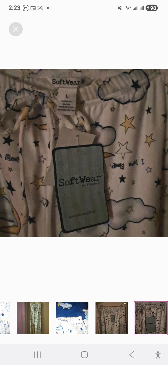 NEW W TAGS PAJAMA PANTS, L, 12 14 STARS MOON BLUE WHITE YELLOW - photo 3