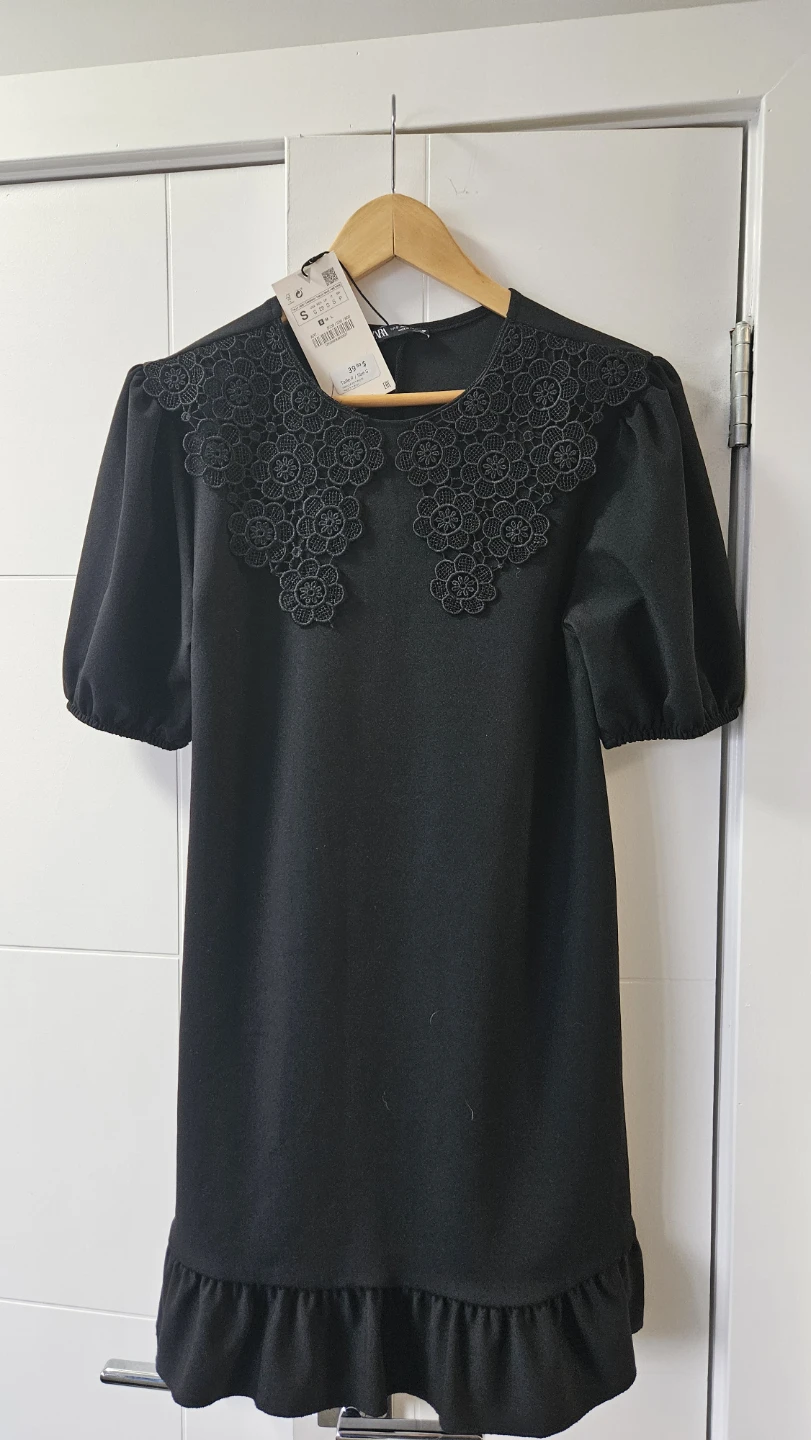Zara Black Lace Collar Dress Size S