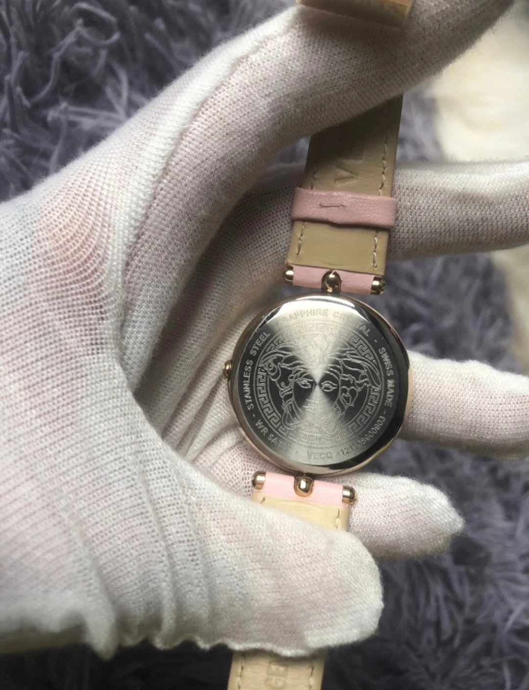 Versace Women's Palazzo Watch - Pink genuine leather straps - photo 3