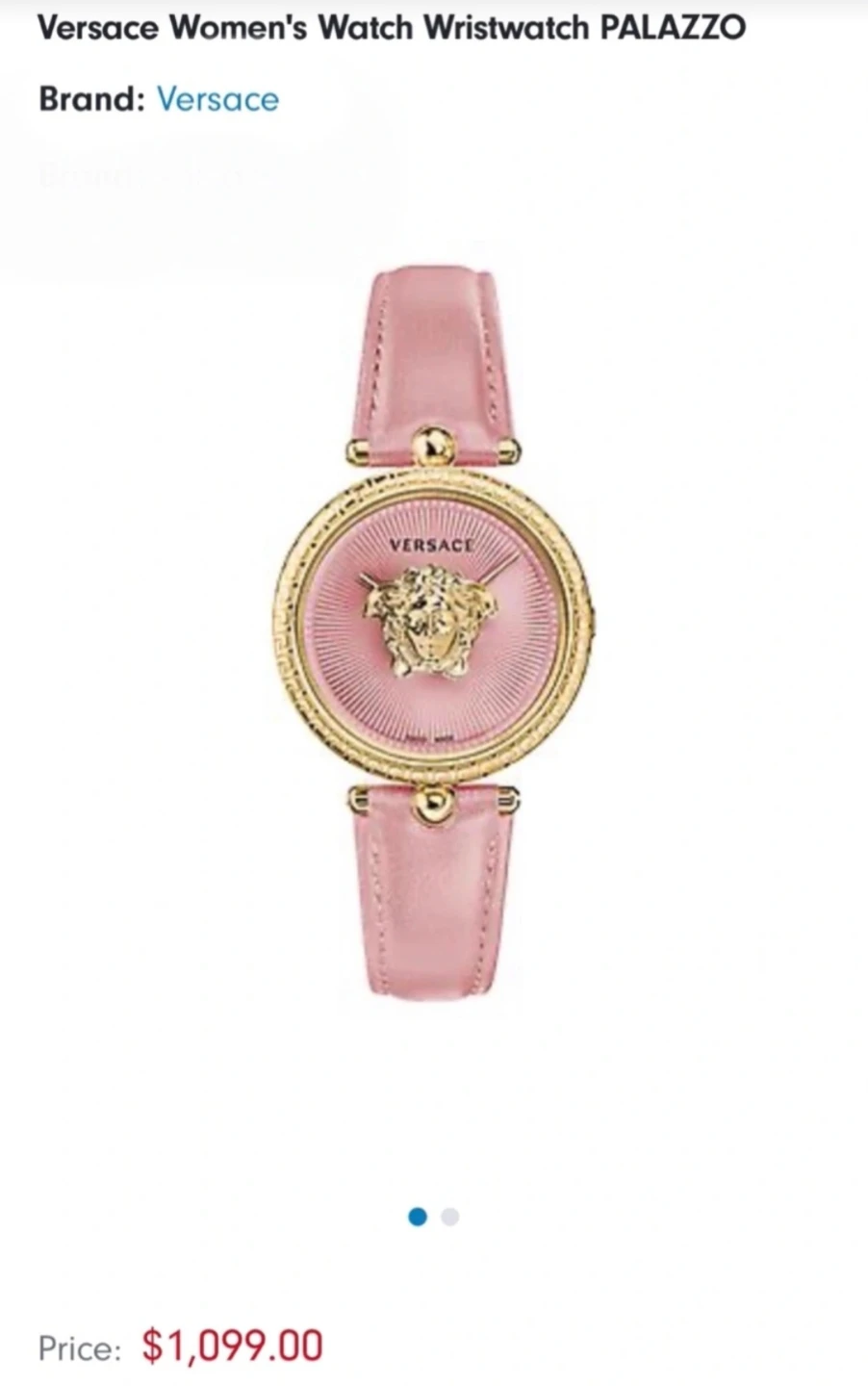 Versace Women's Palazzo Watch - Pink genuine leather straps - photo 4