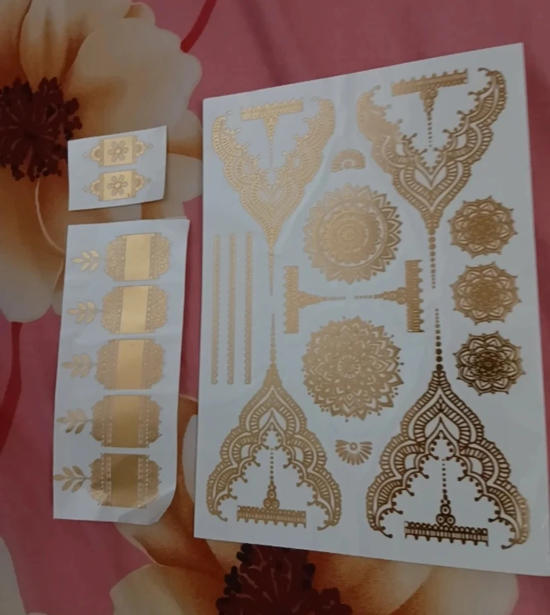 Gold Metallic Temporary Tattoos - Henna Inspired Designs