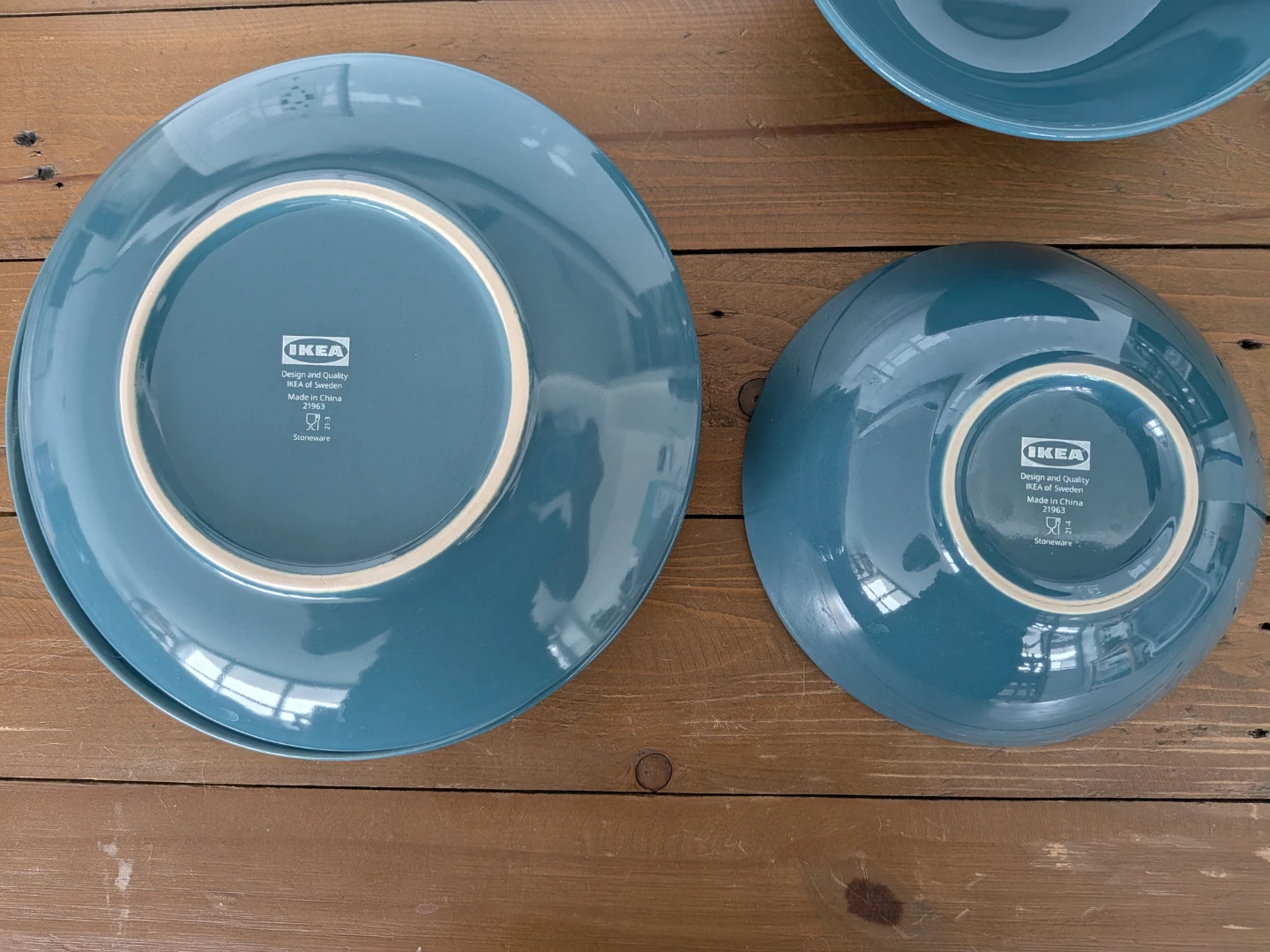 IKEA Blue Stoneware Plates and Bowls Set - photo 3