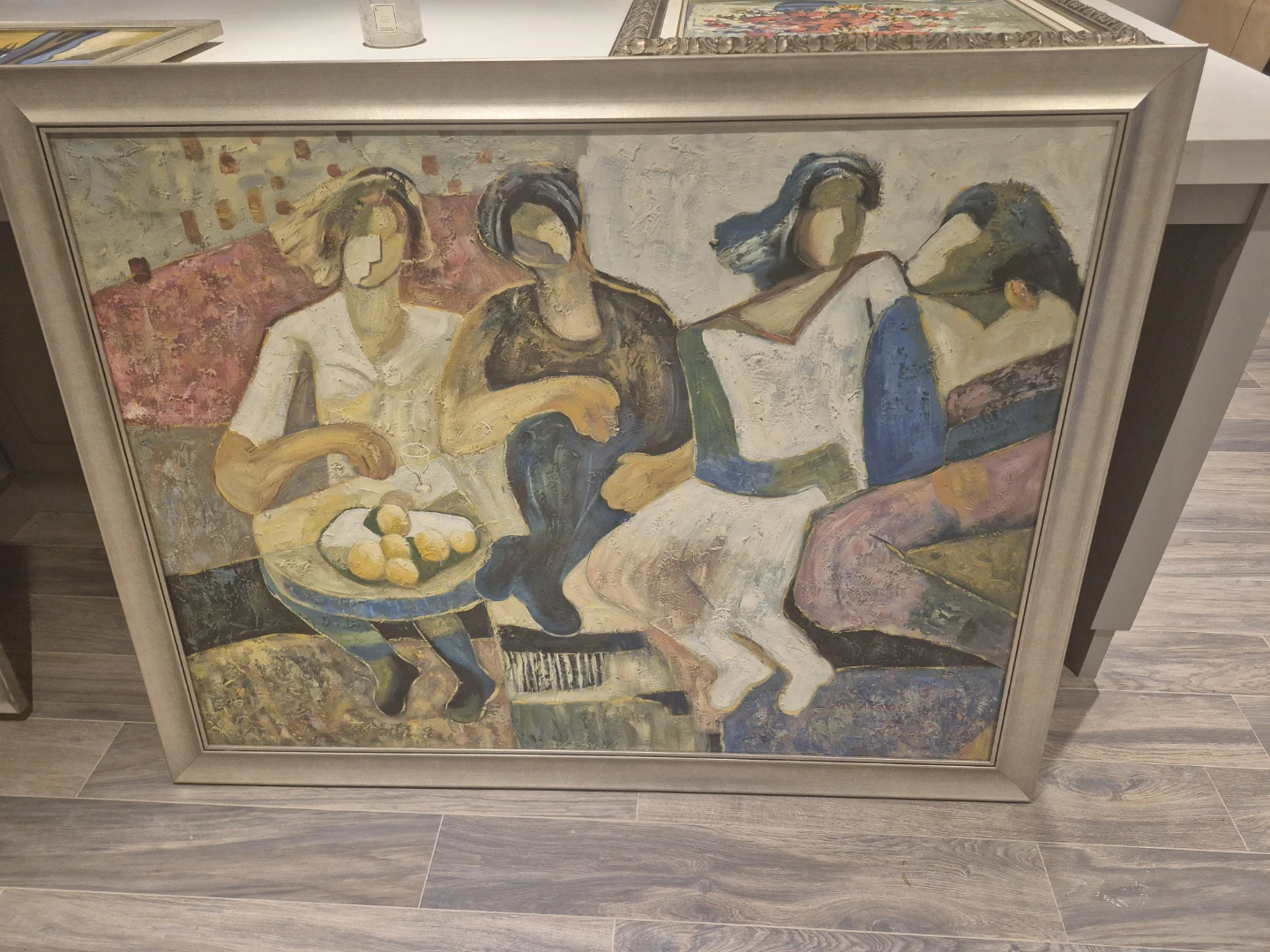Framed Abstract Painting of Figures