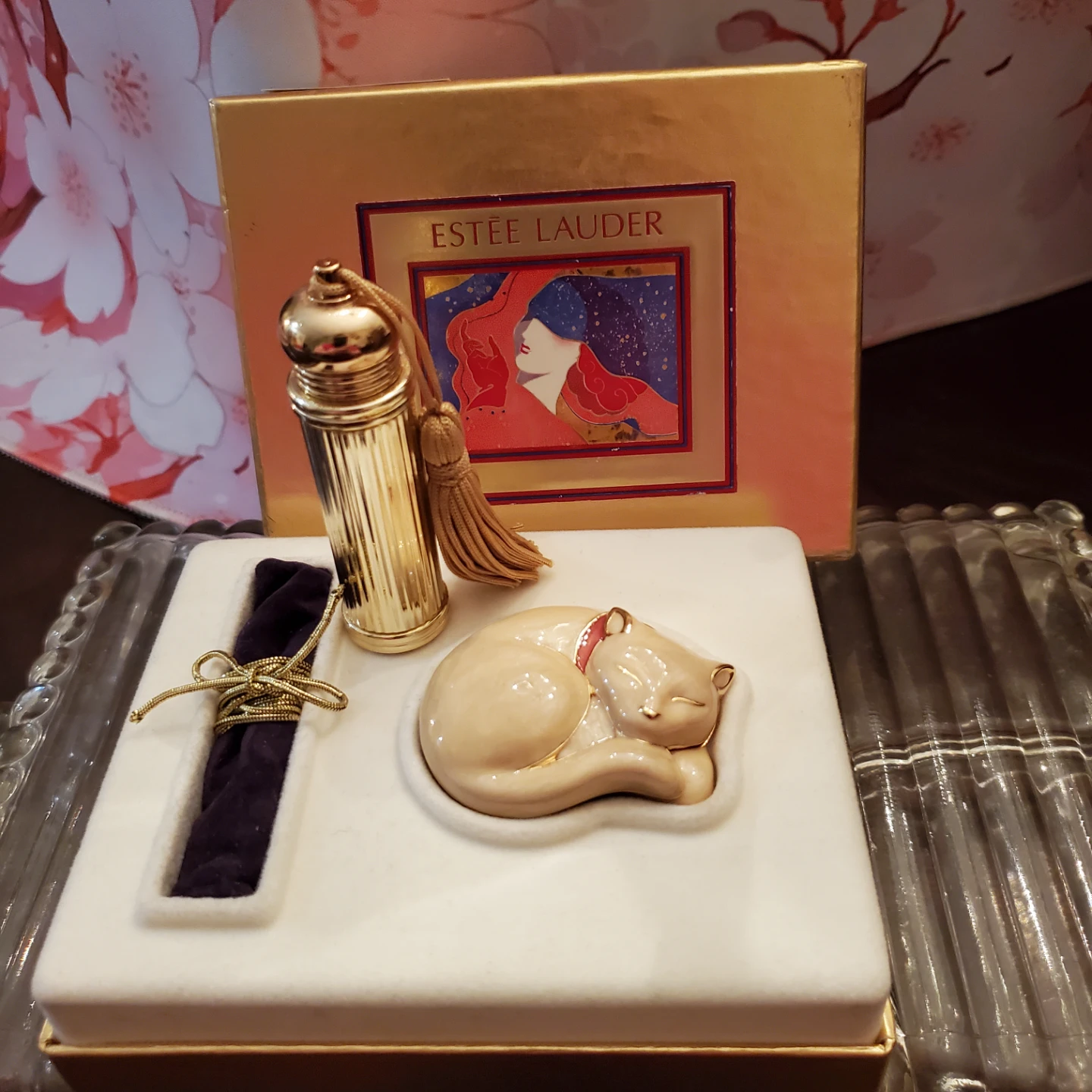 Estée Lauder & Mackie EDP Cream & Oil 14k Gold Plate