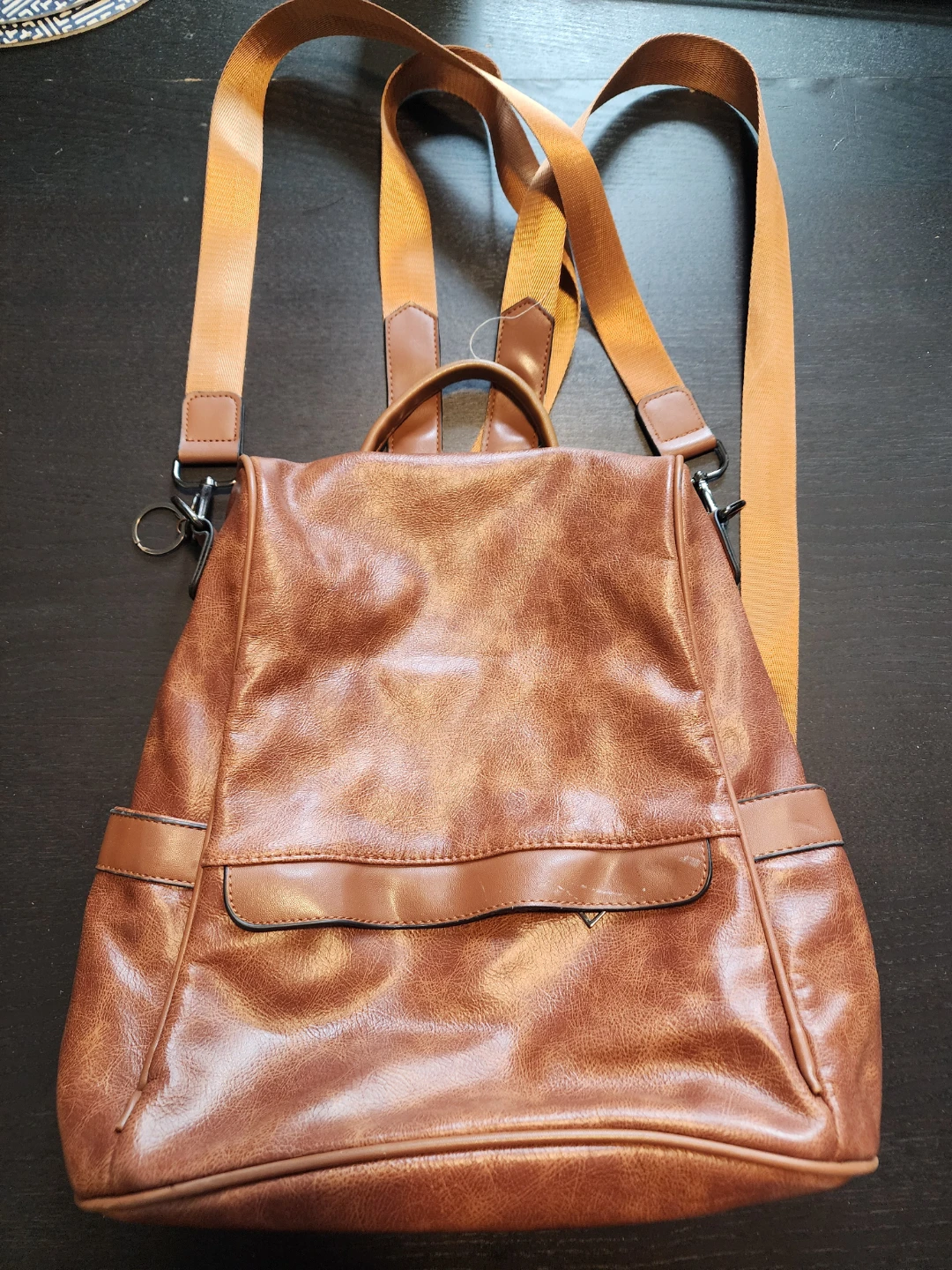 Brown Faux Leather Backpack Purse - photo 2