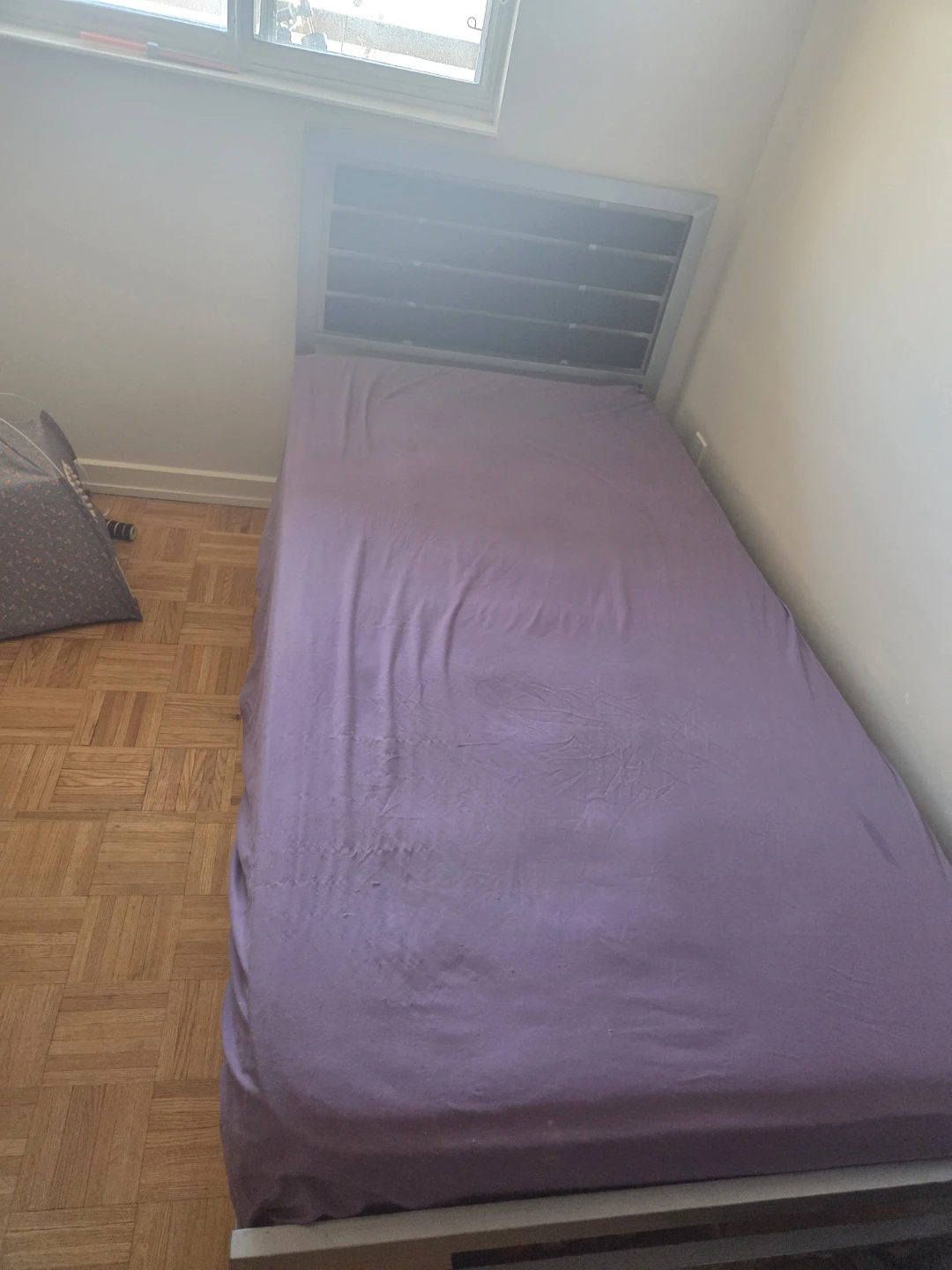 Twin bed frame and mattress