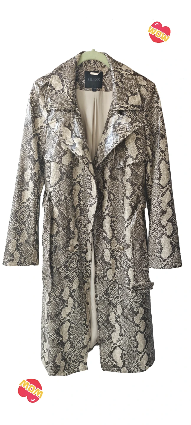 Guess Snake Print Trench Coat