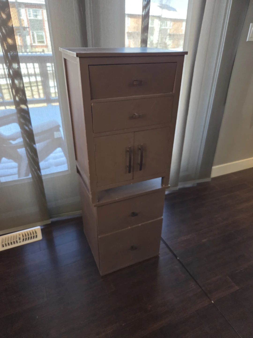2x Brown side tables