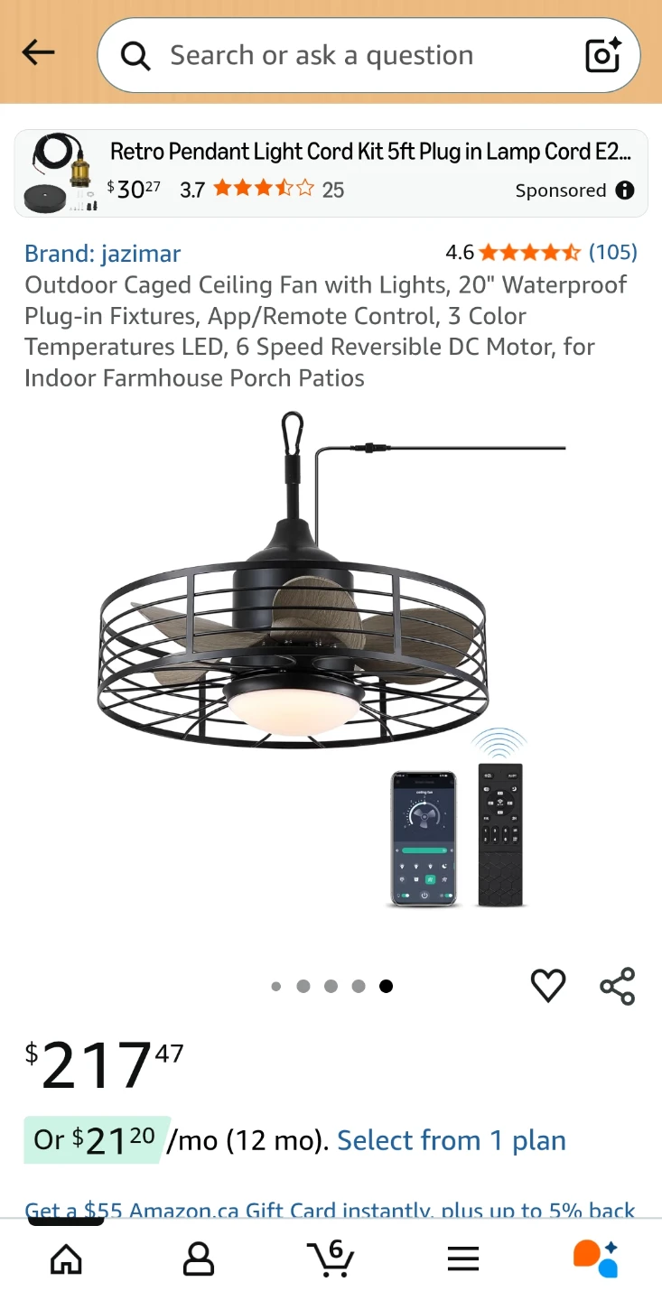 Jazimar Outdoor Caged Ceiling Fan with Lights 20" - photo 4