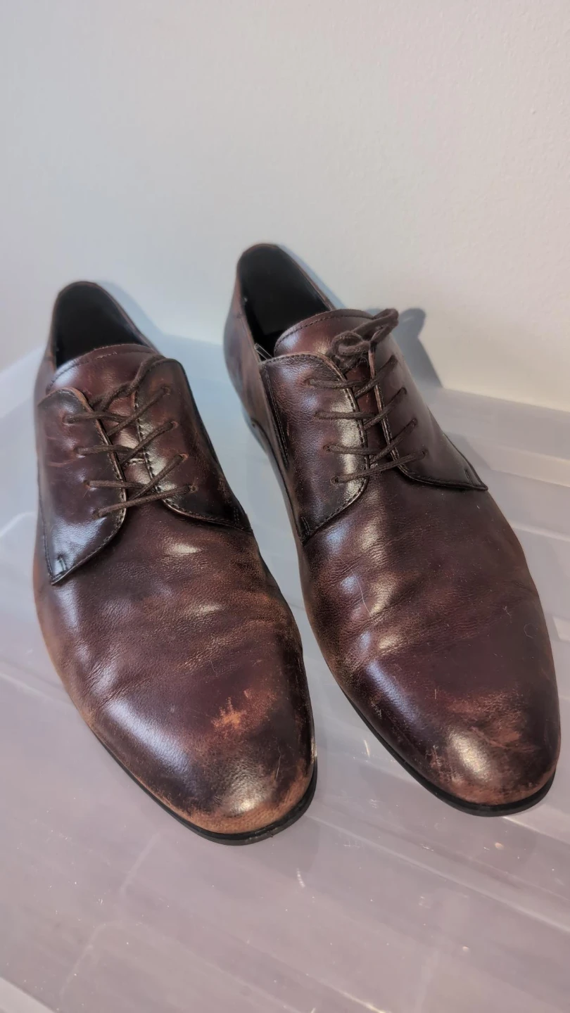 Men's Oxblood Leather Lace-up Dress Shoes