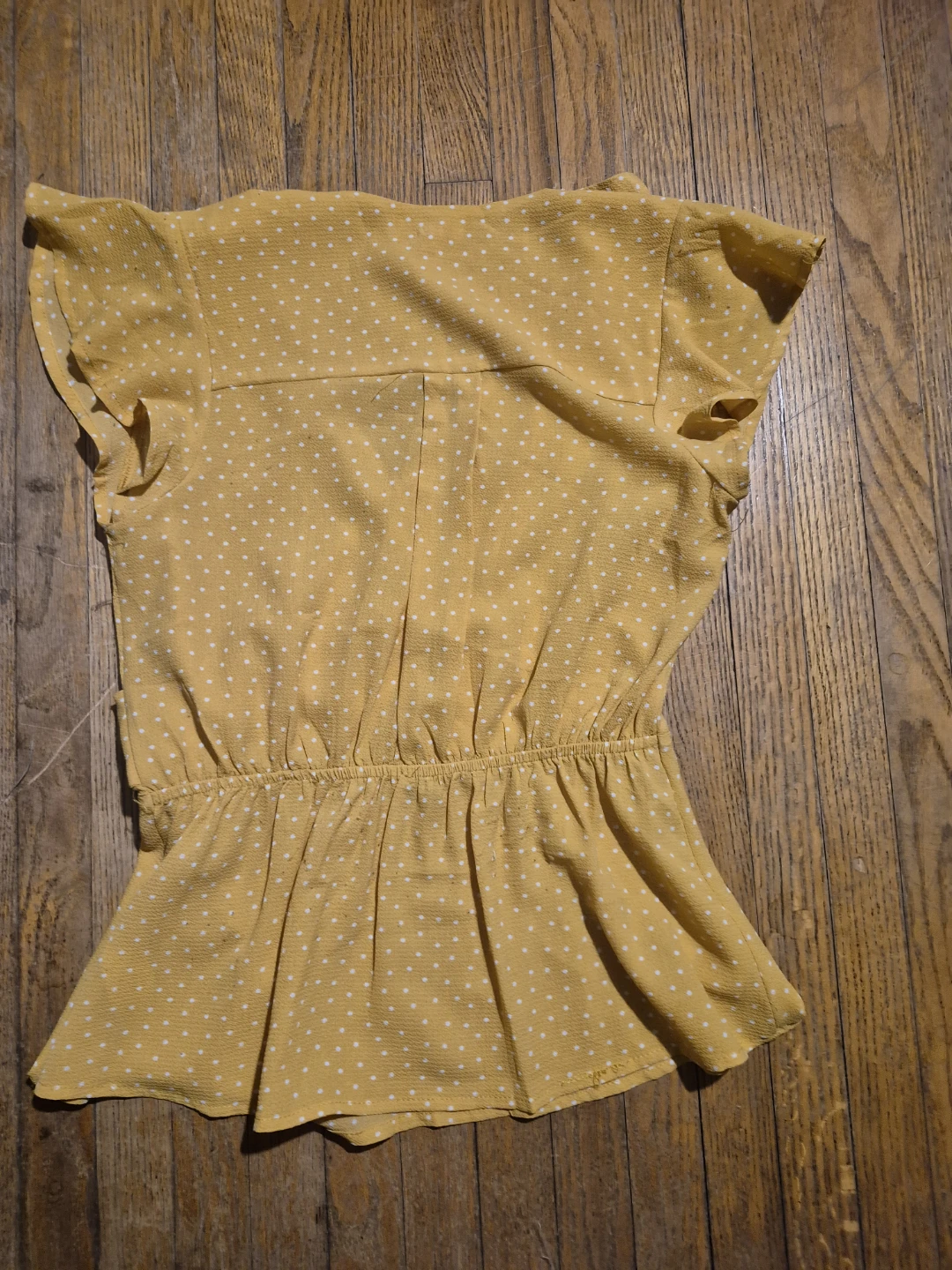 Monteau Yellow Polka Dot Wrap Top - Size S - photo 3