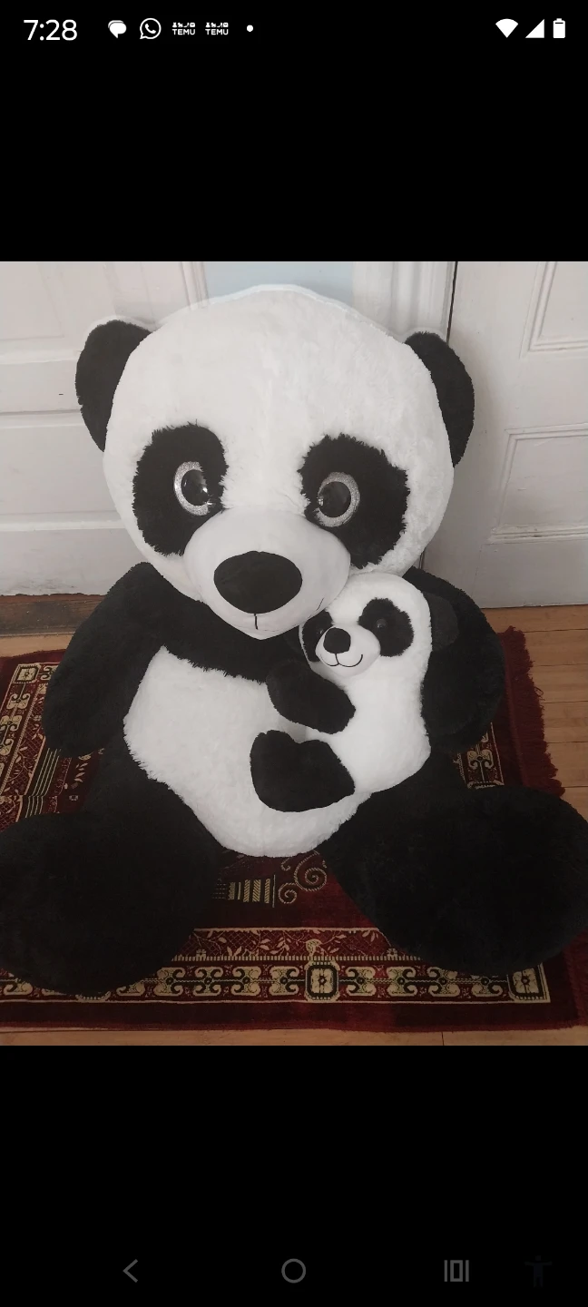 Giant Plush Panda Bear with Baby Panda