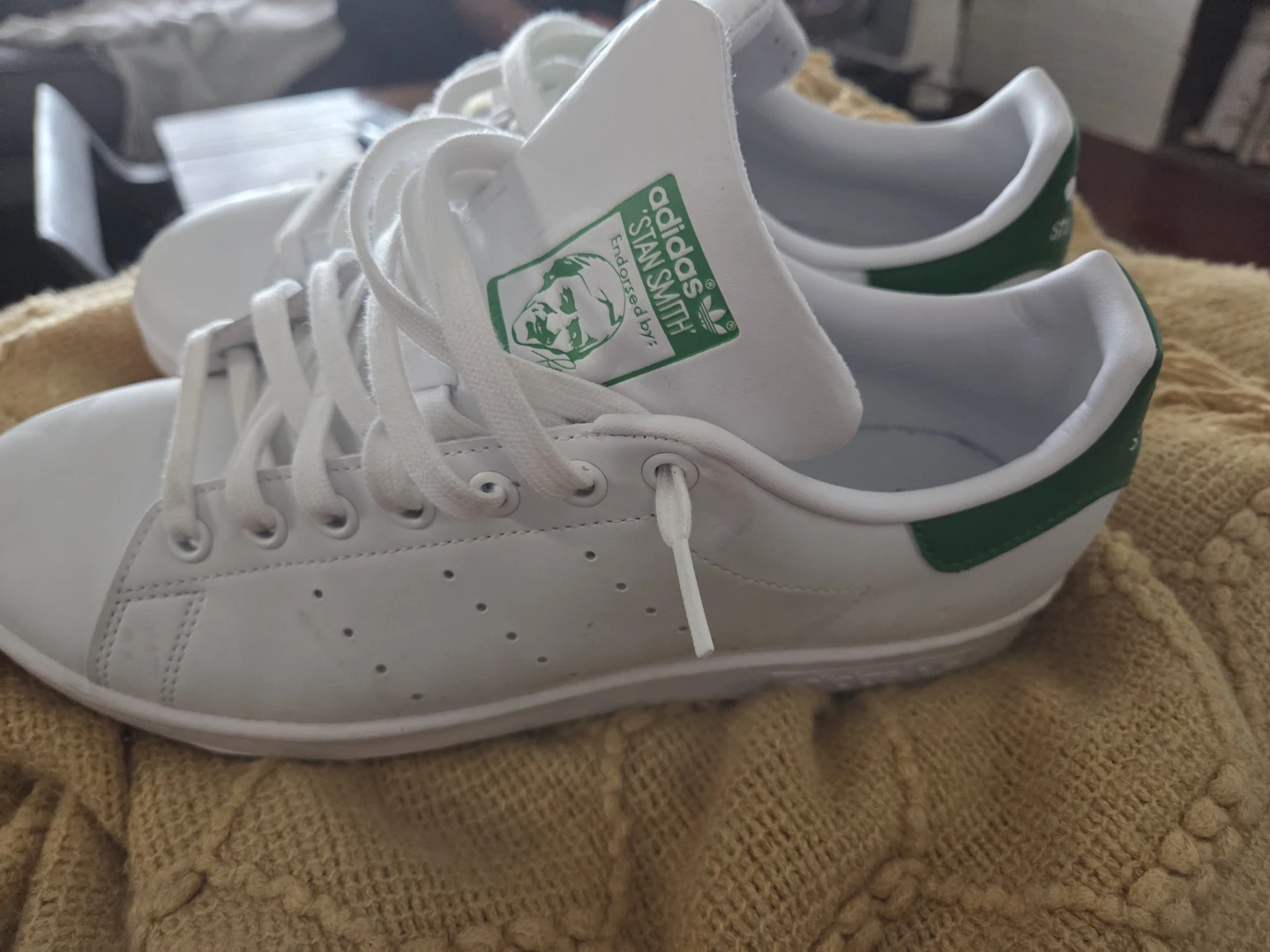 Adidas Stan Smith White Green Sneakers - photo 3