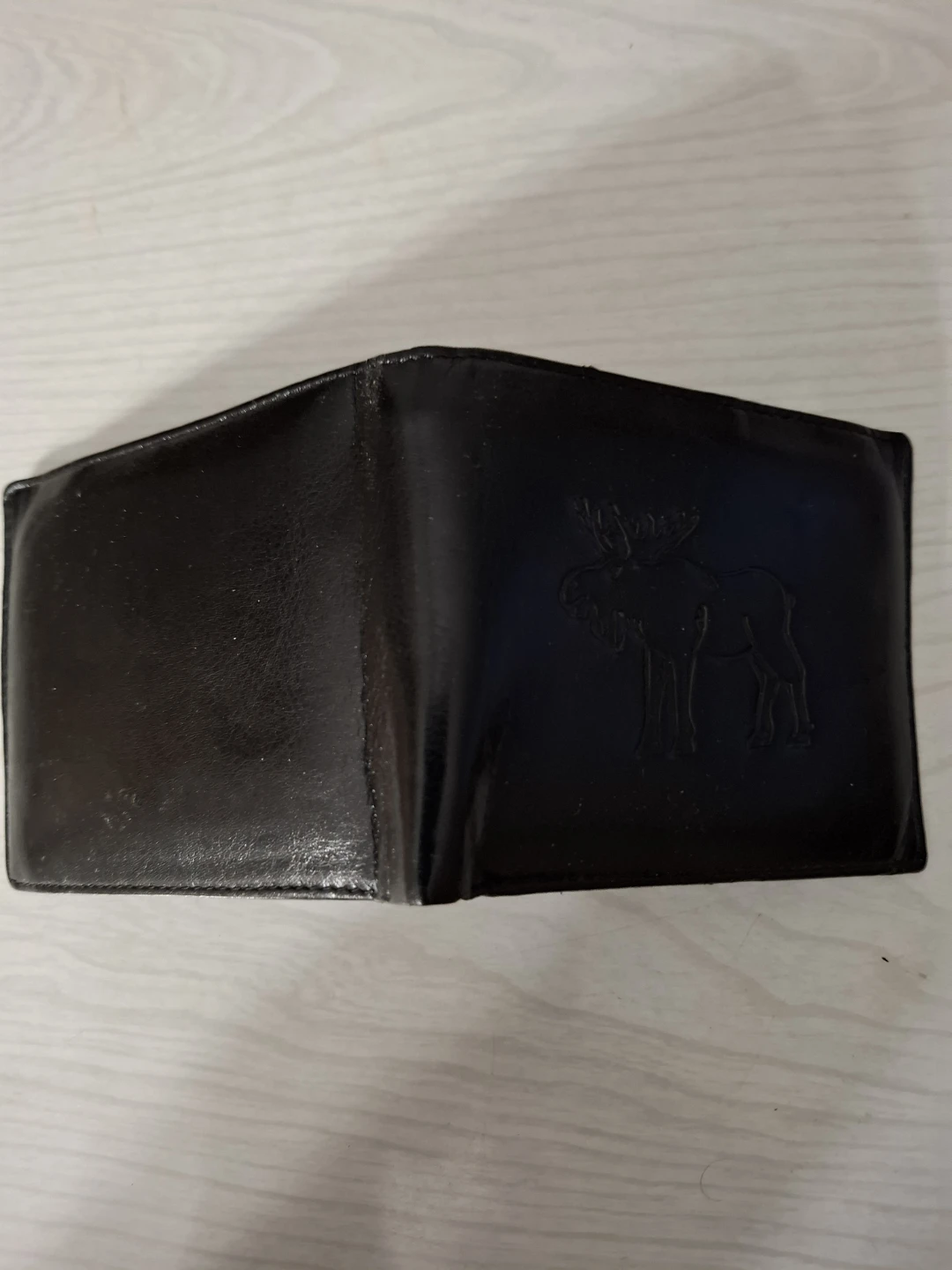 Brown Leather Bifold Wallet with Embossed Moose - photo 4
