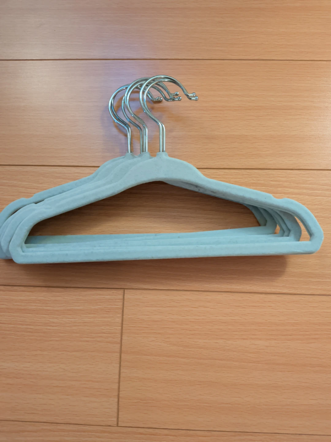 Light Blue Velvet Baby Hangers (Set of 7)