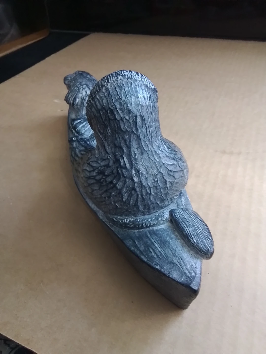 Inuk in Kayak Soapstone Carving NUVUK Canada 11x4" - photo 4
