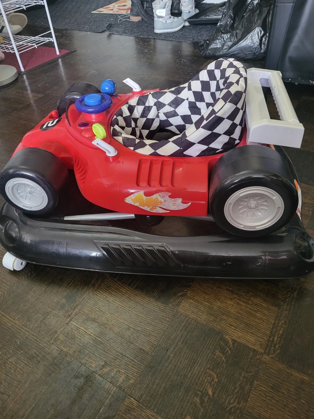 Red Race Car Baby Walker - photo 2
