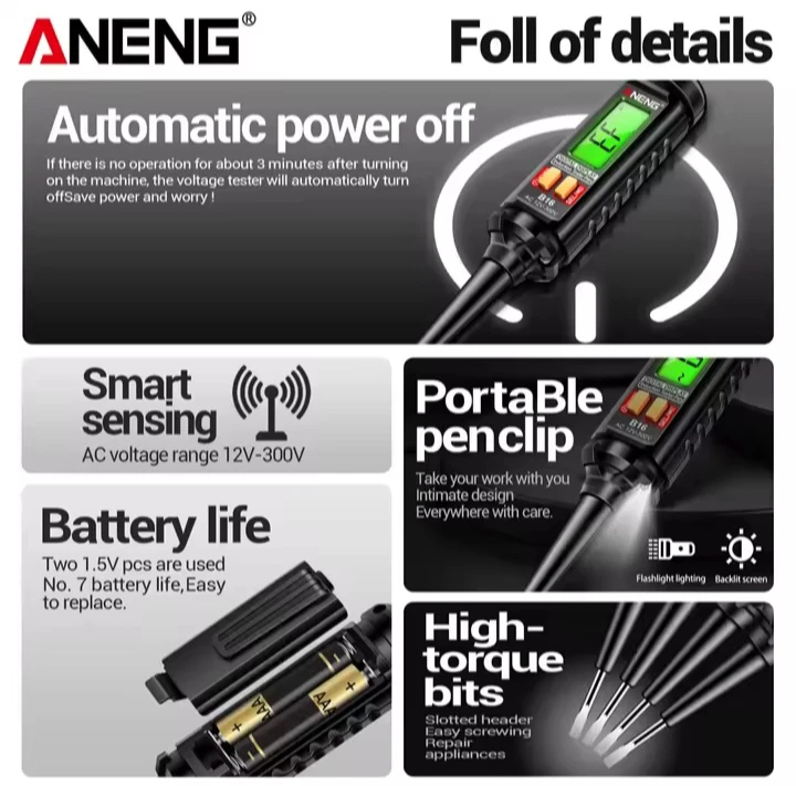 ANENG B16 Smart Induction Voltage Tester - photo 2