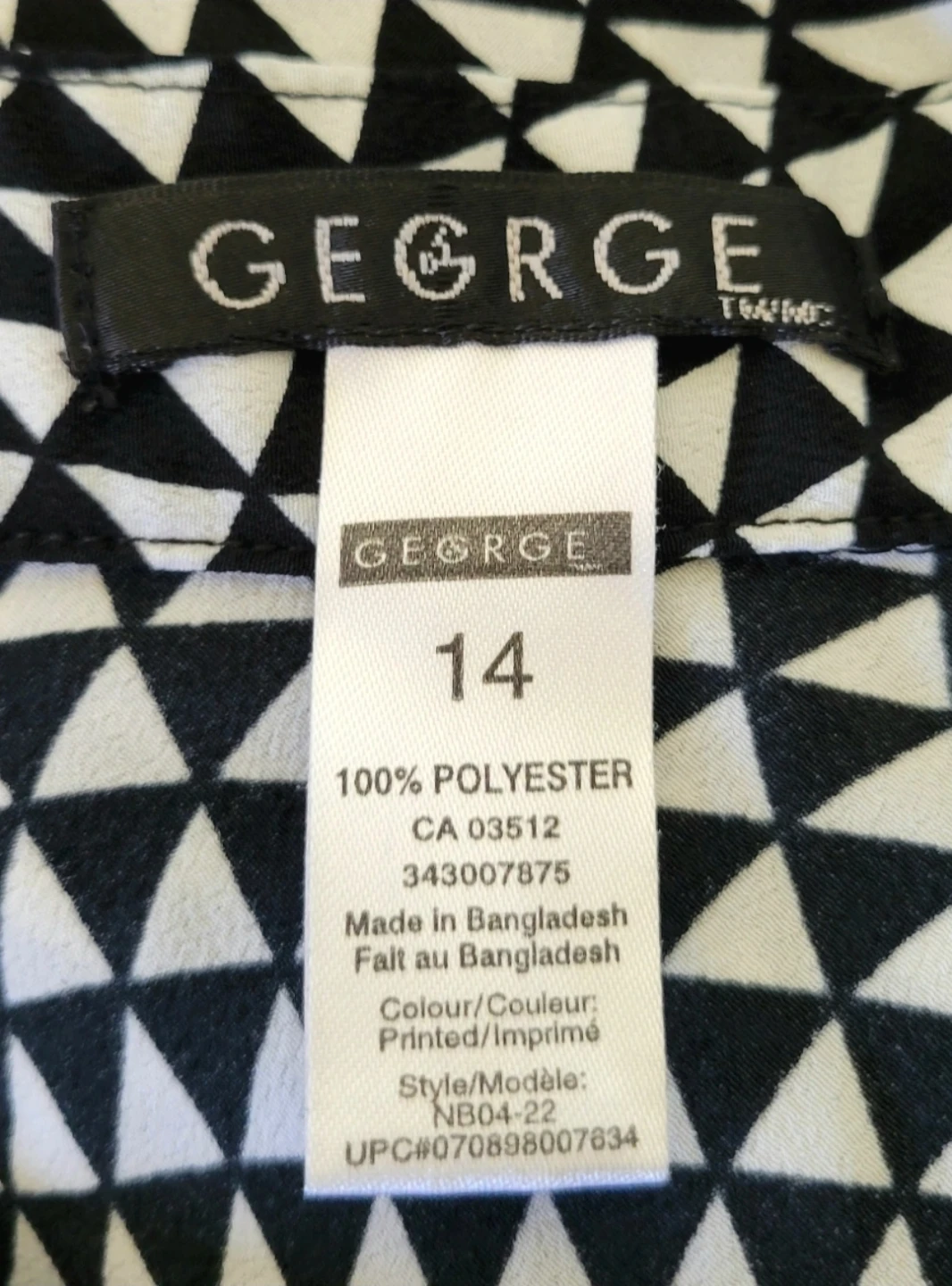 George - Black & White Skirt - Size 14 - photo 3