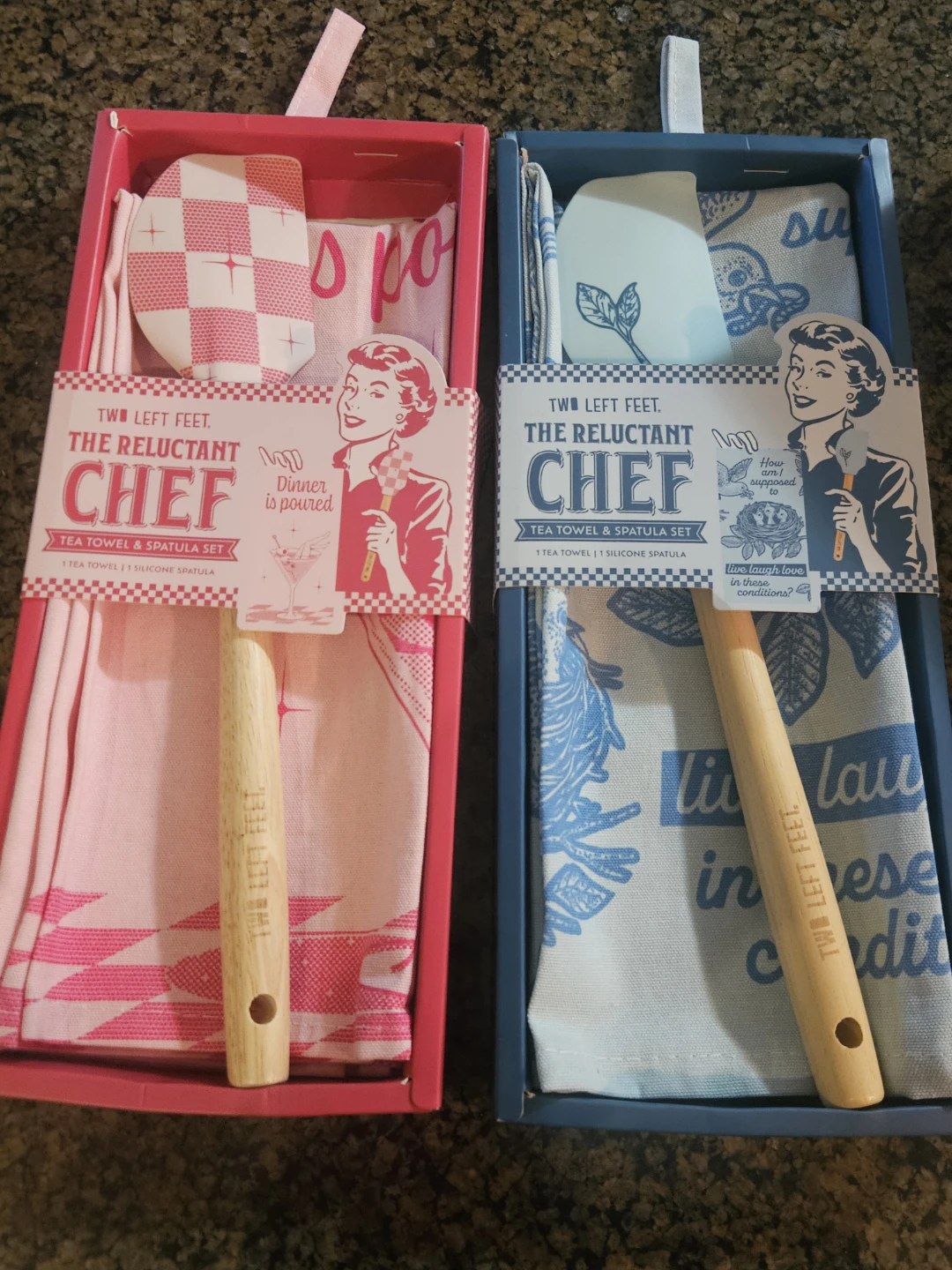 Two Left Feet The Reluctant Chef Tea Towel & Spatula Set