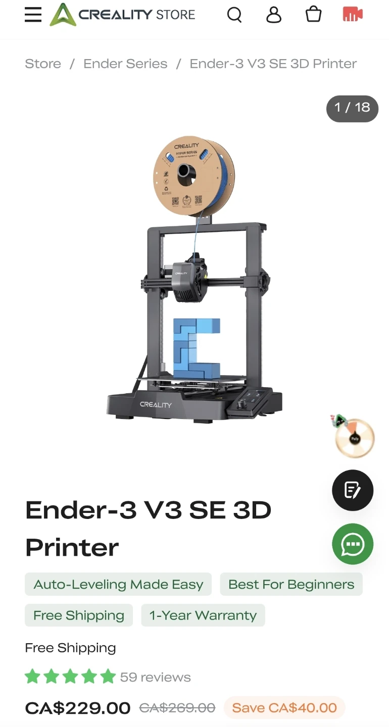 Creality Ender-3 V3 SE 3D Printer