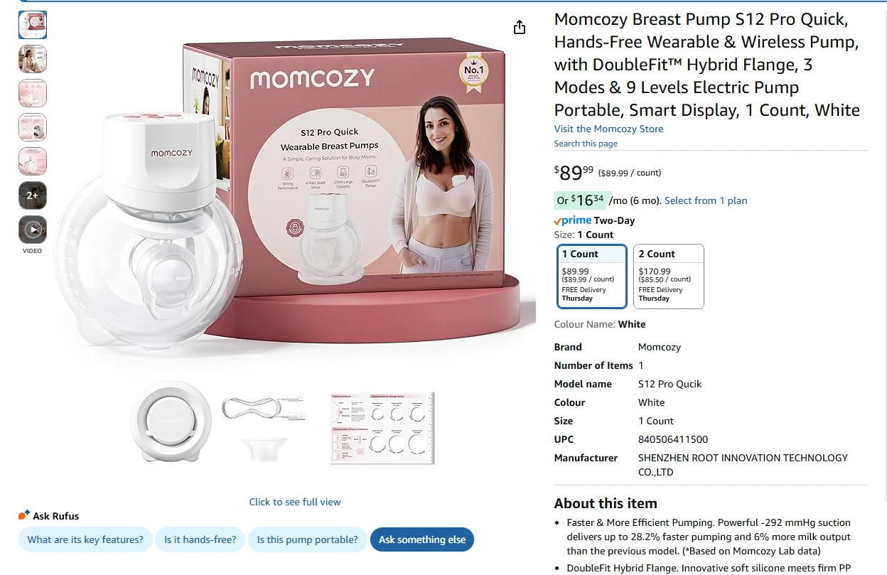 Momcozy Breast Pump S12 Pro Quick BNIB - photo 2