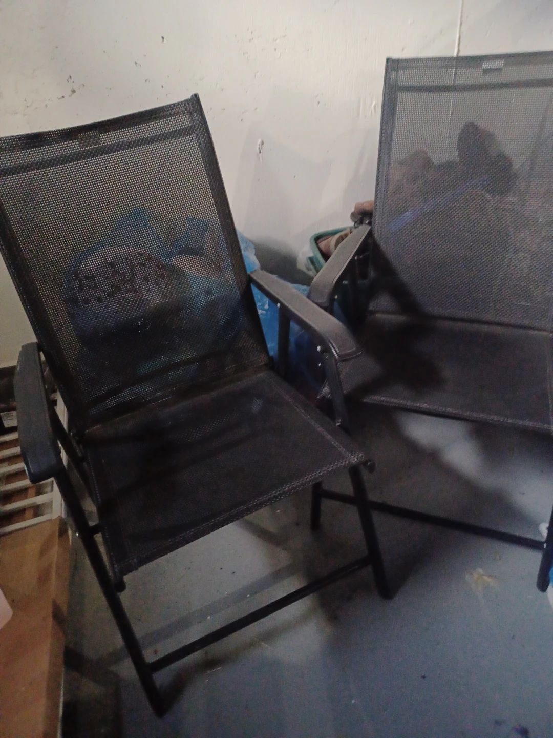 Outdoor Patio Umbrella & Two Folding Patio Chairs