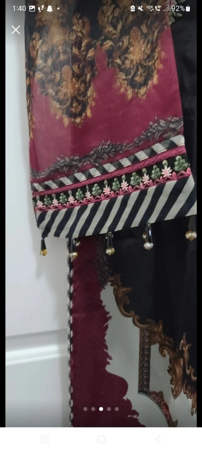 Sapphire Black Embroidered Kurta Set with Pants - photo 3