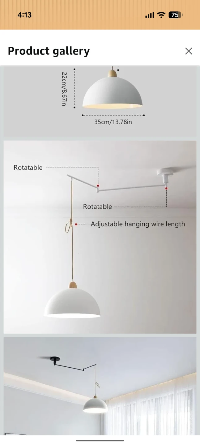 Adjustable Pendant Light Fixture NEW - photo 5
