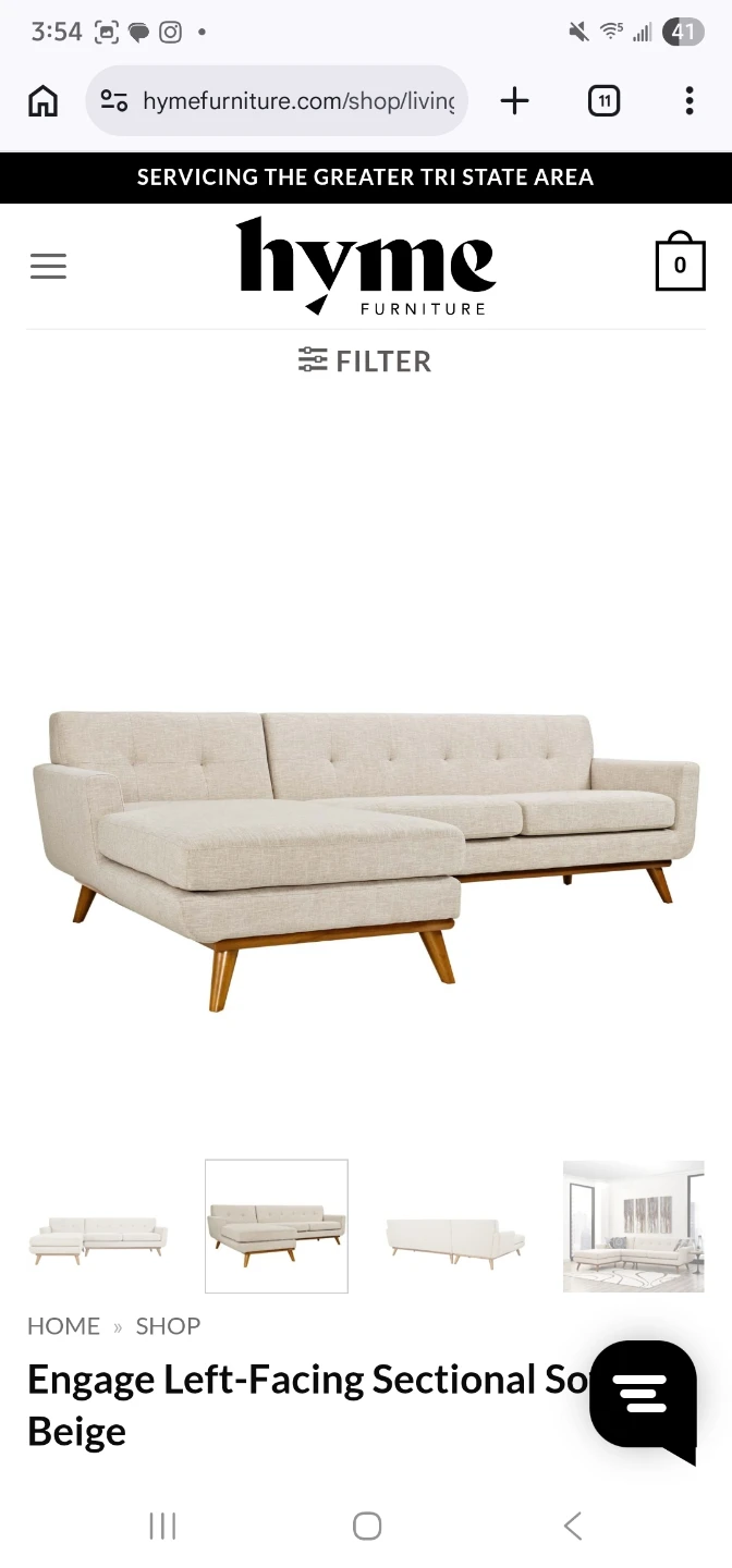 Left-Facing Sectional Sofa - Beige - photo 4