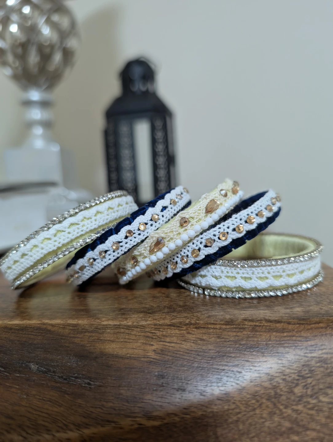 Handmade Bangles - Nush. Velvet and thread bangles