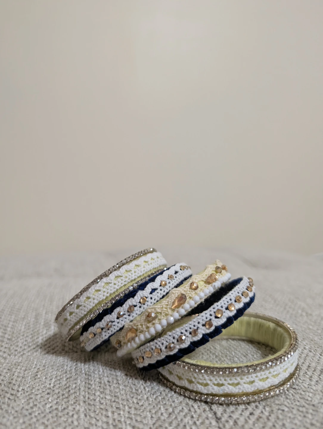 Handmade Bangles - Nush. Velvet and thread bangles - photo 5