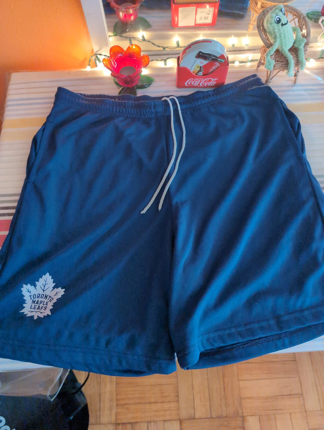 Toronto Maple Leafs Navy Blue Athletic Shorts 2XL stretchy