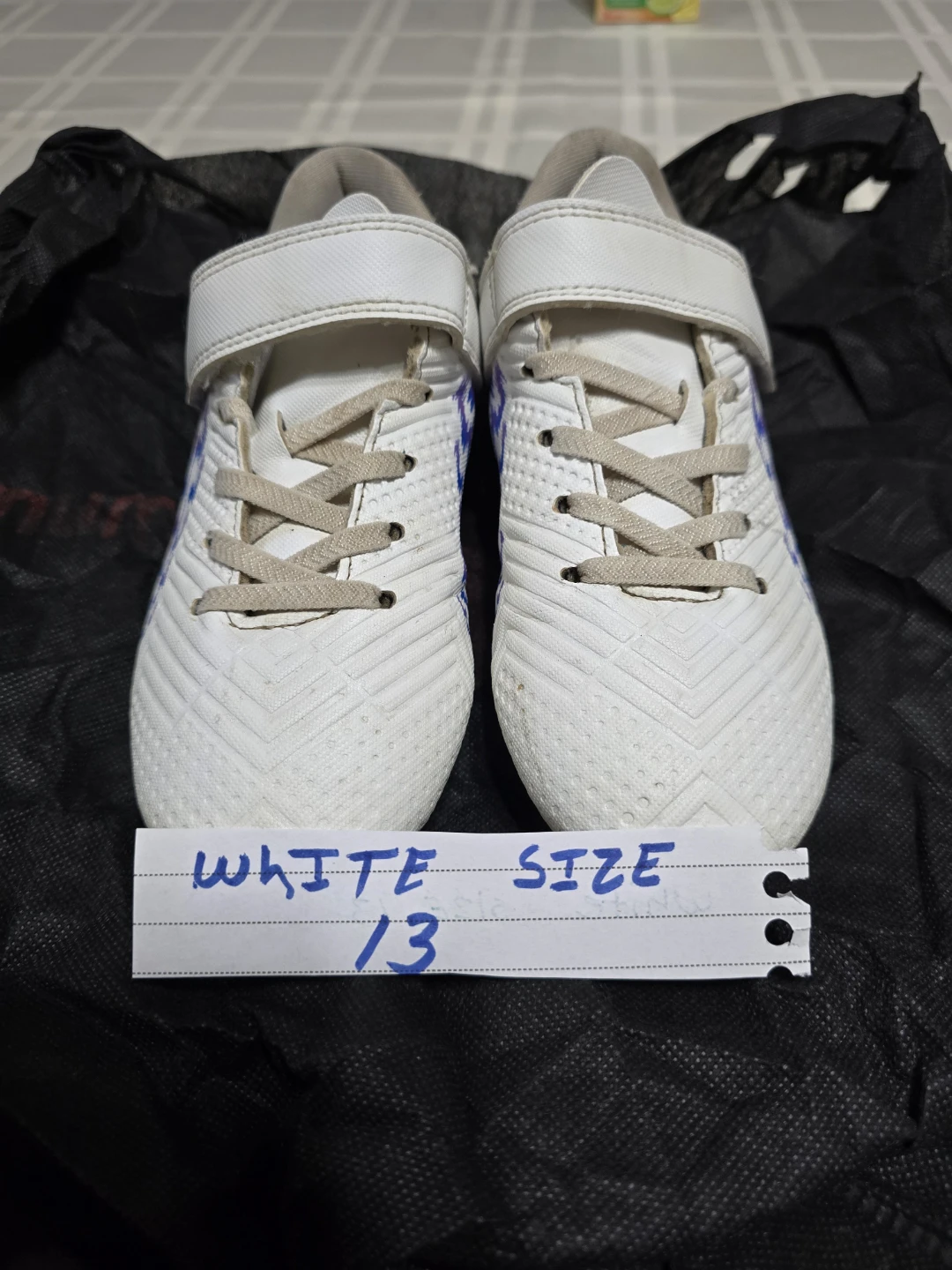 Kids Soccer Cleats Size 13 White