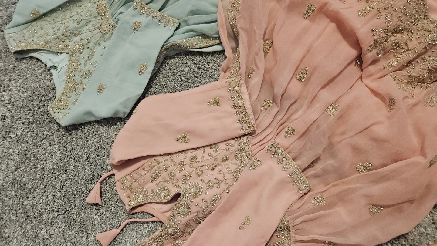 Embellished Sharara Outfit - Pink & Teal - photo 3