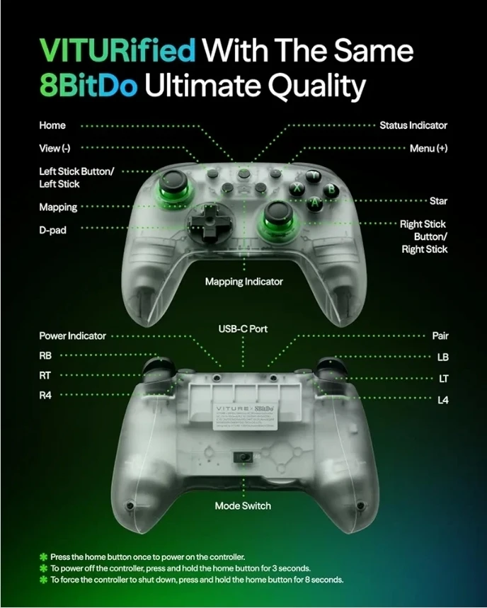 VITURE × 8BitDo Ultimate 2C 3-Mode Wireless Gaming Controller - photo 3