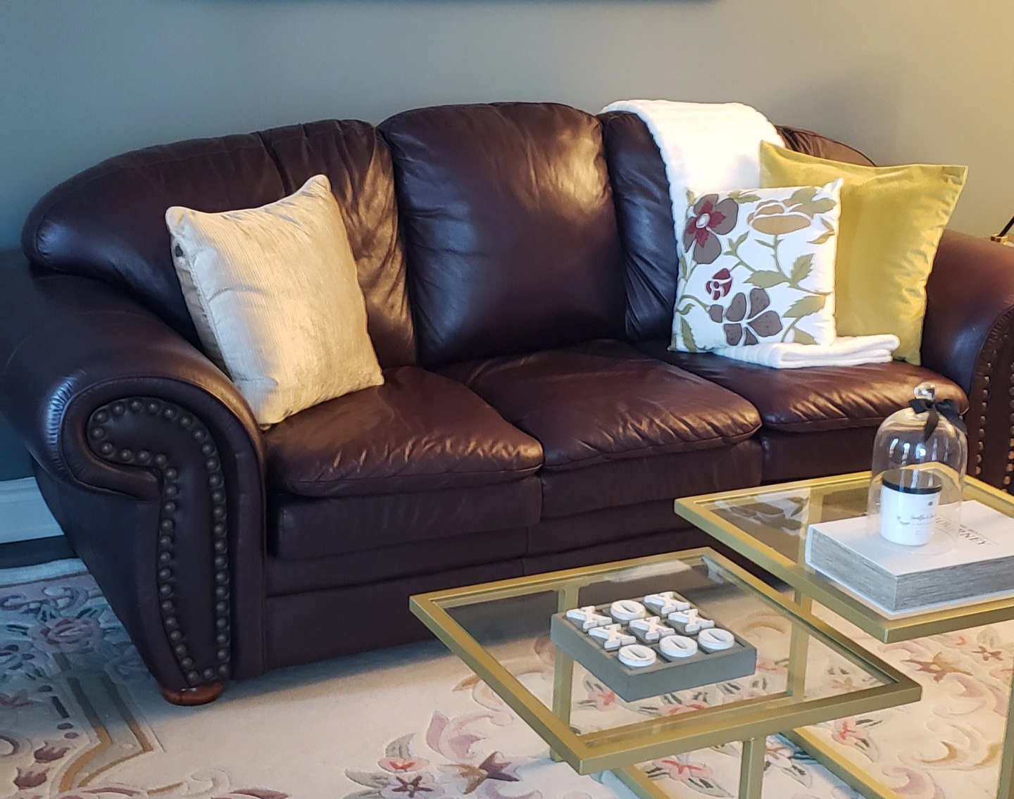 Dark Brown Leather Sofa - photo 2