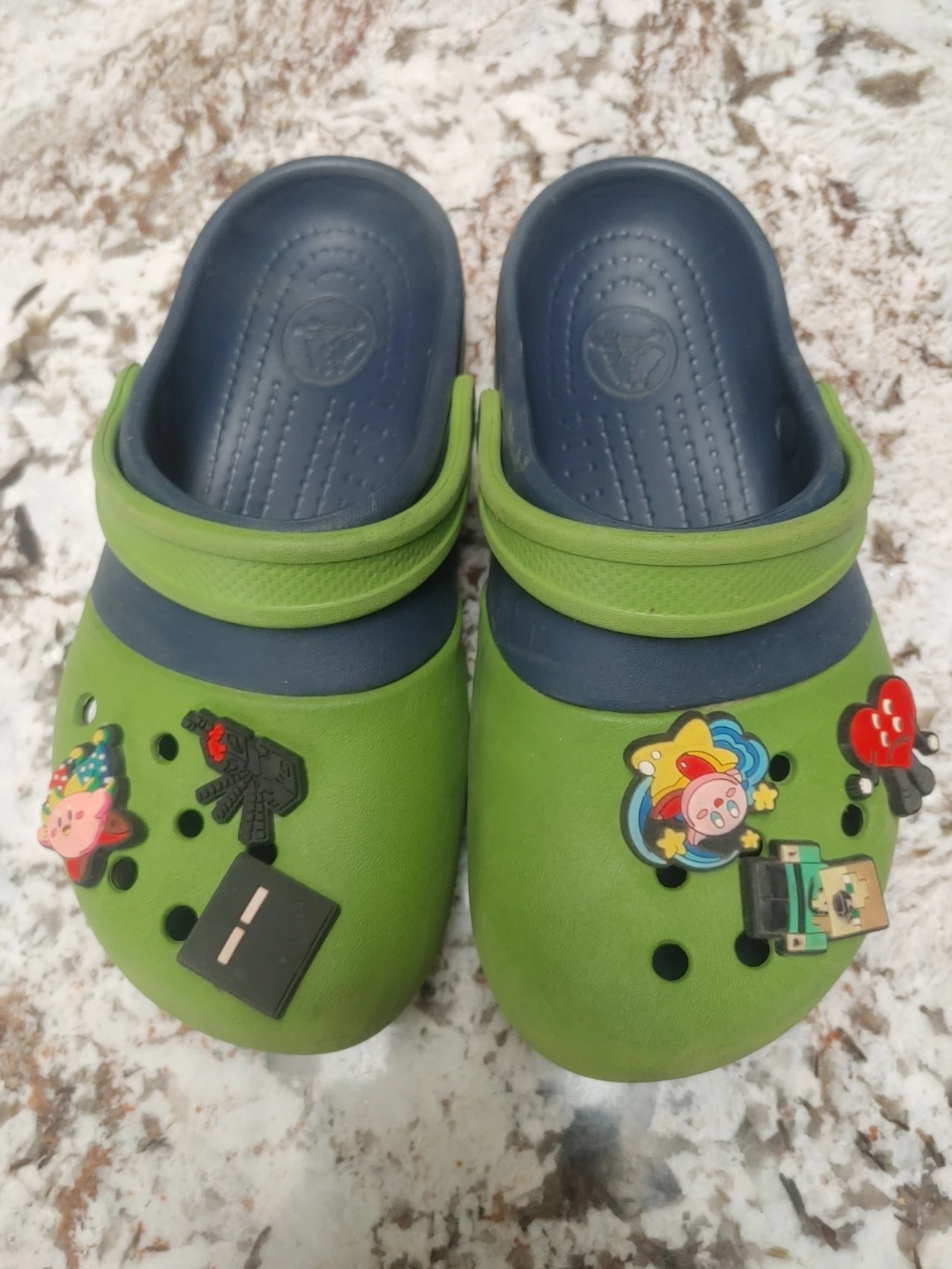 Kids' Crocs Clogs Size J1 Green/Blue with Charms