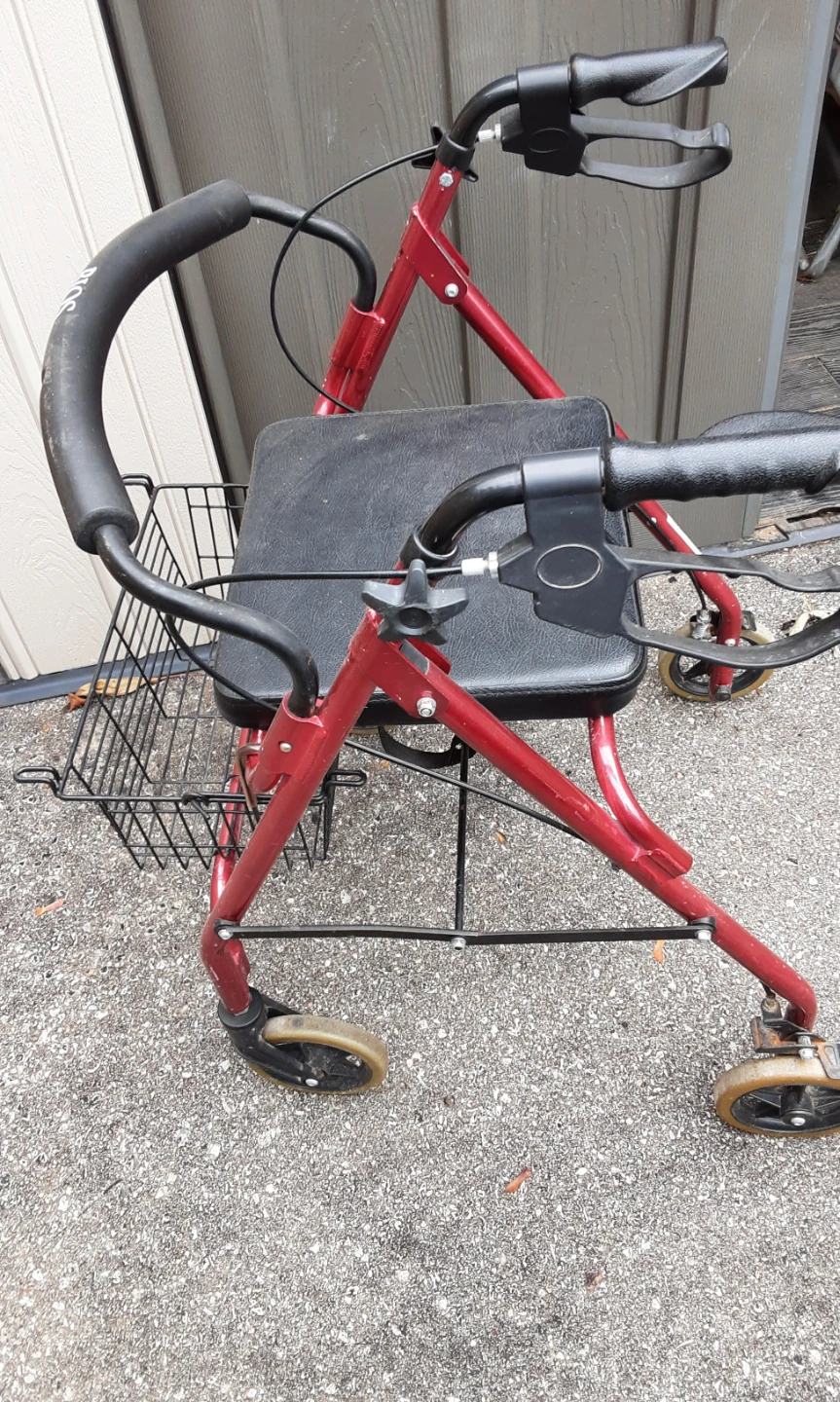 Red Walker with Seat and Basket