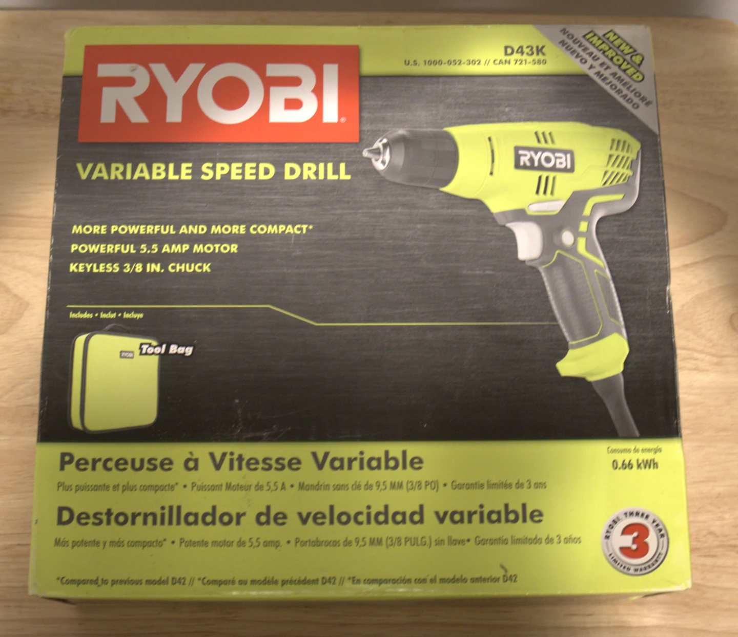 Ryobi D43K Variable Speed Drill with 5.5 Amp