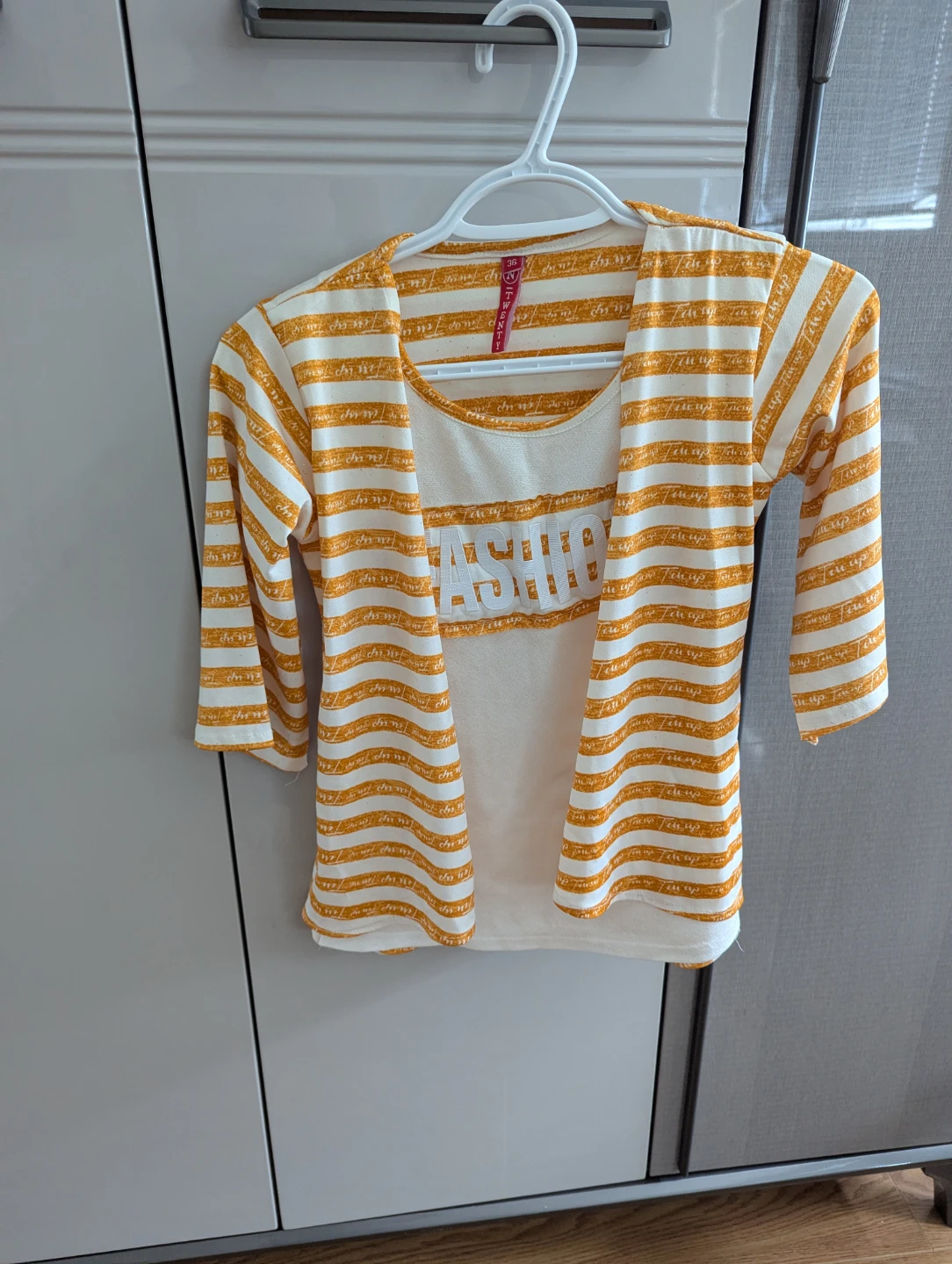 Girl's Striped 3/4 Sleeve Top - photo 2