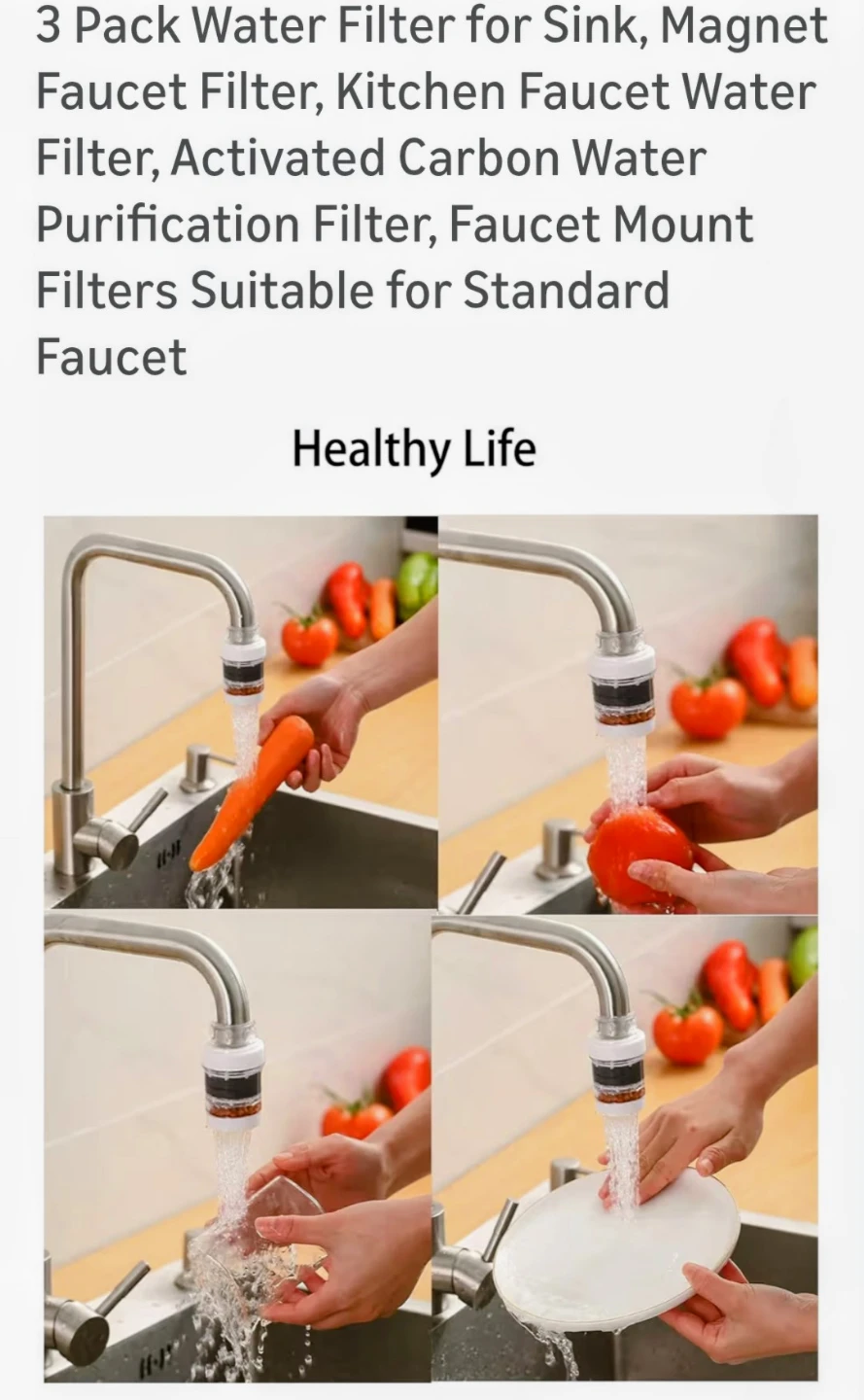 2 Pack Water Purifier Faucet Filter for Sink - photo 5