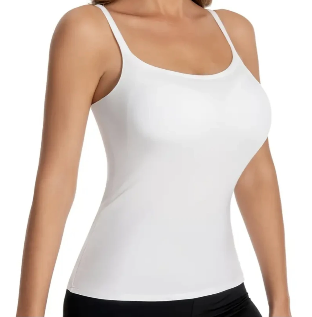Women's White Camisole Tank Top - photo 3
